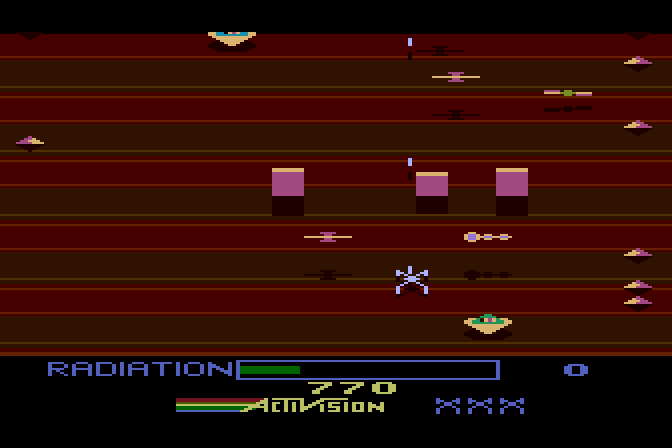 Pastfinder Atari 8-bit Screenshot: Avoid the obstacles!