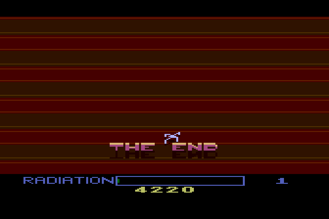 Pastfinder Atari 8-bit Screenshot: Game over.