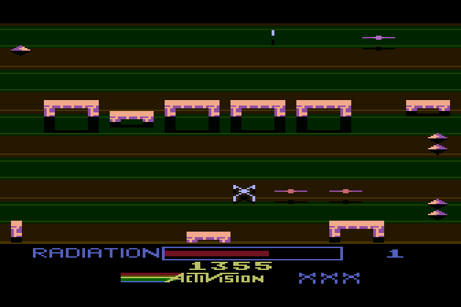 Pastfinder Atari 8-bit Screenshot: Be careful of this wall ahead!
