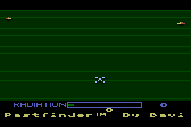 Pastfinder Atari 8-bit Screenshot: Title screen and game demo.