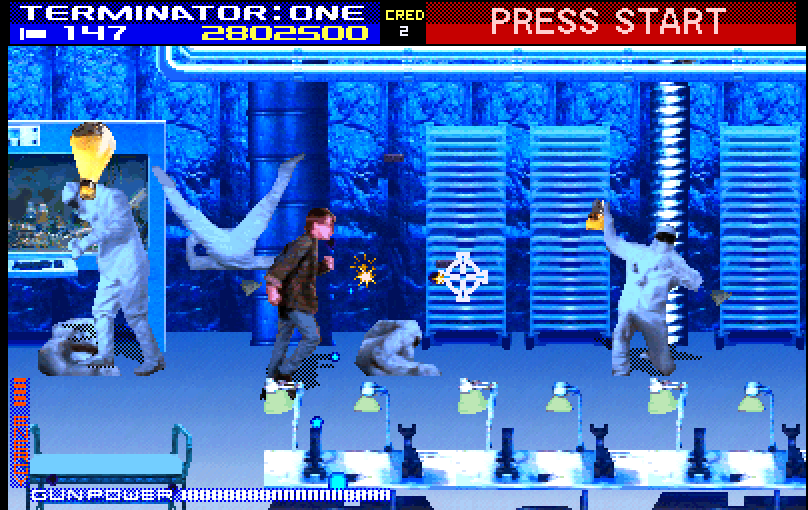 Terminator 2: Judgment Day Arcade Screenshot: Protect John Connor...