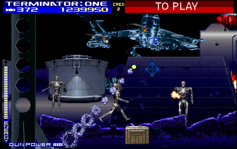 Terminator 2: Judgment Day Arcade Screenshot: Launching missiles...