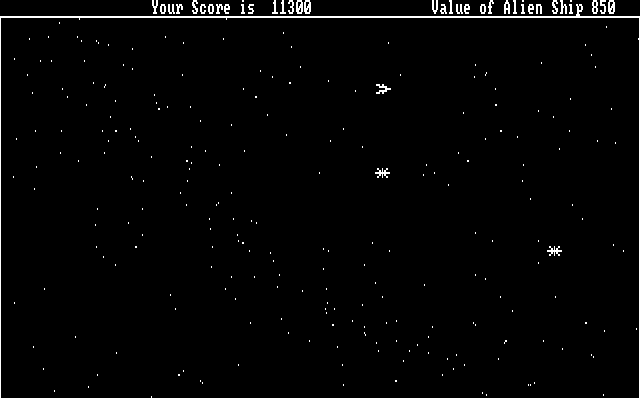 Kamikazi Alien IBM PC/Compatibles Screenshot: You can navigate left/right or up/down on the screen.