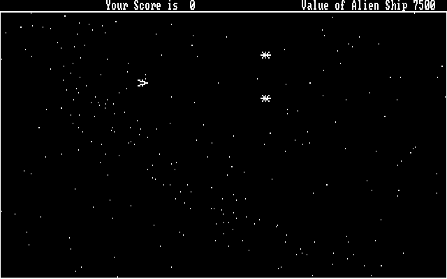 Kamikazi Alien IBM PC/Compatibles Screenshot: Game start.