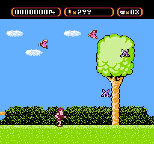 Amagon NES / Famicom Screenshot: Avoid the birds and things that fall out of trees!