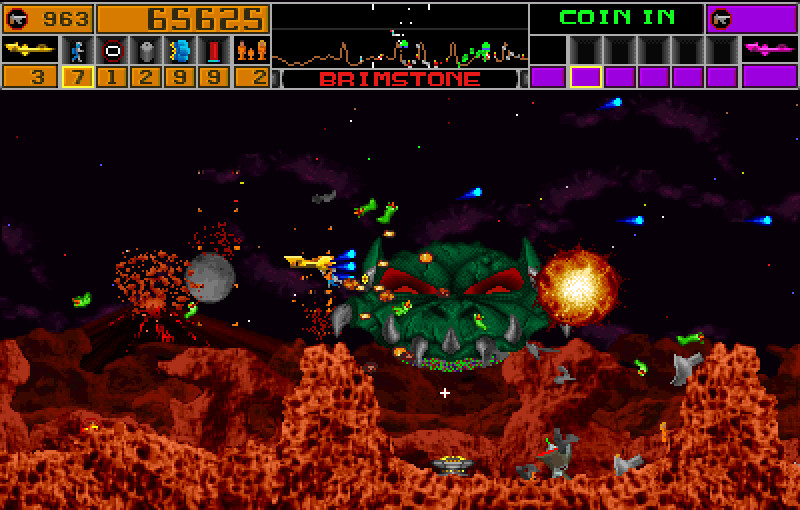 Strike Force Arcade Screenshot: Another large opponent.