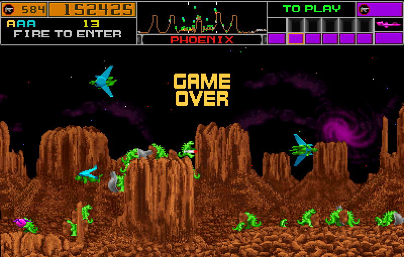 Strike Force Arcade Screenshot: Game over.