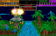 Strike Force for Arcade - Arriving in the jungle with a large saucer attacking.