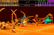 Strike Force for Arcade - This desert landscape has more of those flying submarines getting in the way...