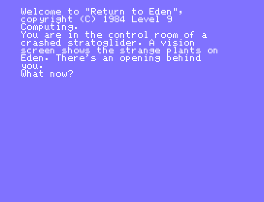 Return to Eden Memotech MTX Screenshot: The starting location.