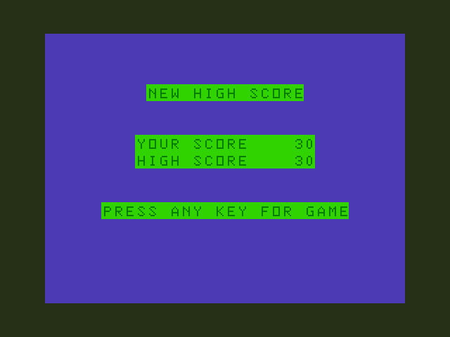 Jumping Jack Dragon 32/64 Screenshot: Game over.