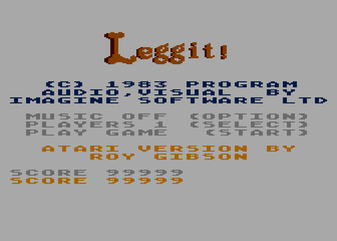 Jumping Jack Atari 8-bit Screenshot: Title screen.