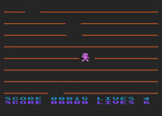 Jumping Jack for Atari 8-bit - Jumping through a gap!