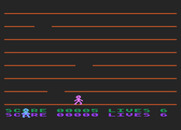 Jumping Jack for Atari 8-bit - Start of a two player game.