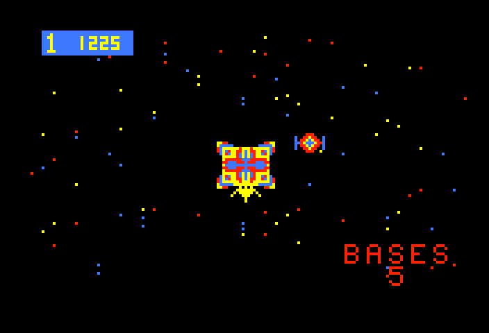 Space Zap Bally Astrocade Screenshot: Watch out for that rapidly approaching ship!