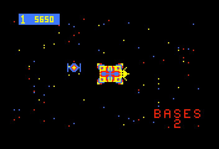 Space Zap Bally Astrocade Screenshot: Another rapidly moving target; you'll need to be quick!