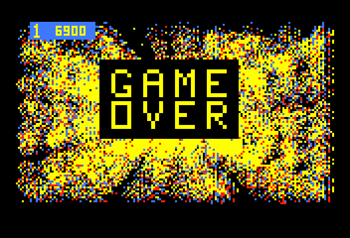 Space Zap Bally Astrocade Screenshot: Game over.