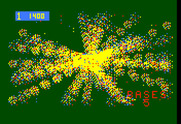 Space Zap for Bally Astrocade - I've been hit! The screen flashes various colors.