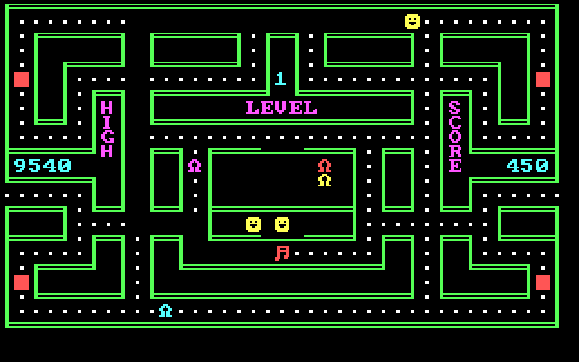 Chomps IBM PC/Compatibles Screenshot: This is the second maze.