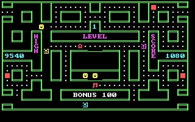 Chomps IBM PC/Compatibles Screenshot: Gameplay on the third maze.