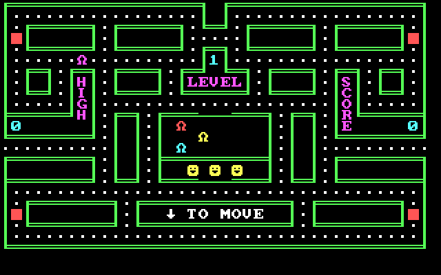 Chomps IBM PC/Compatibles Screenshot: The game begins.