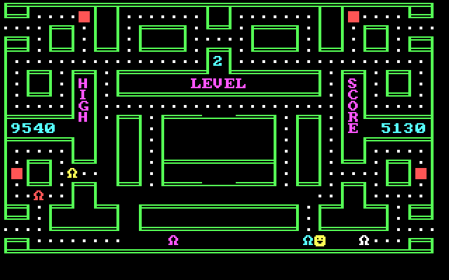 Chomps IBM PC/Compatibles Screenshot: Oh no, I'm trapped!