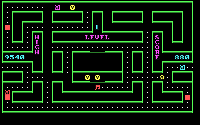 Chomps IBM PC/Compatibles Screenshot: You can chomp on the opponents that are inverse in color.