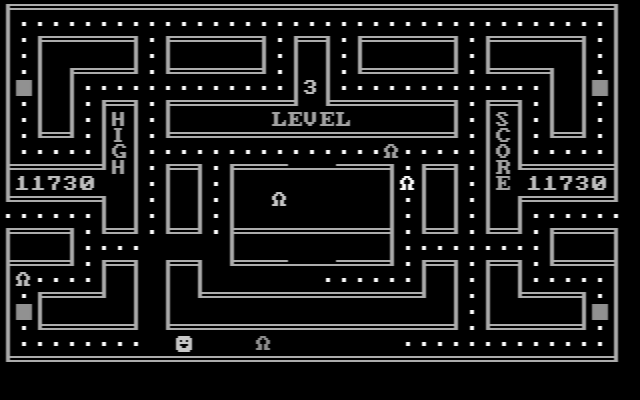 Chomps IBM PC/Compatibles Screenshot: Running through level 3.