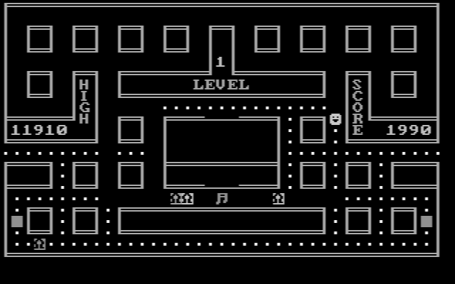 Chomps IBM PC/Compatibles Screenshot: You can chomp on the opponents when they are inverse color...