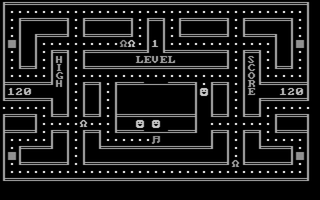 Chomps IBM PC/Compatibles Screenshot: Starting the first maze...