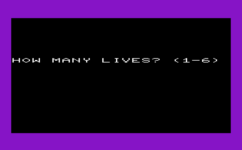 Zorgon's Kingdom Commodore VIC-20 Screenshot: How many lives do you want?