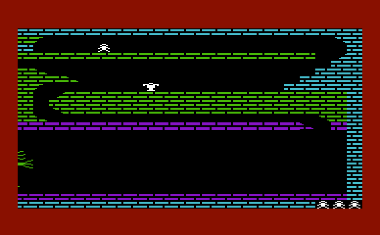 Zorgon's Kingdom Commodore VIC-20 Screenshot: First, find a way to sneak past the robots...