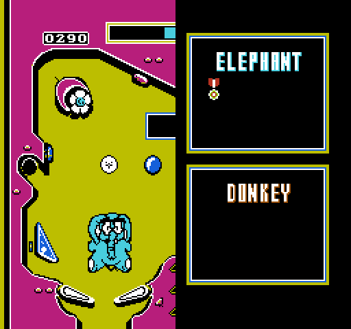 Rollerball NES / Famicom Screenshot: Elephant wins this round!