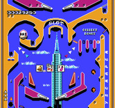 Rollerball for NES / Famicom - Gameplay; this is the upper area of the playfield.