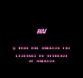 Rollerball for NES / Famicom - Copyright screen (U.S. version).