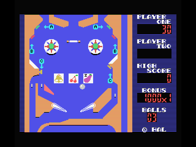 Rollerball MSX Screenshot: Hit targets for points!