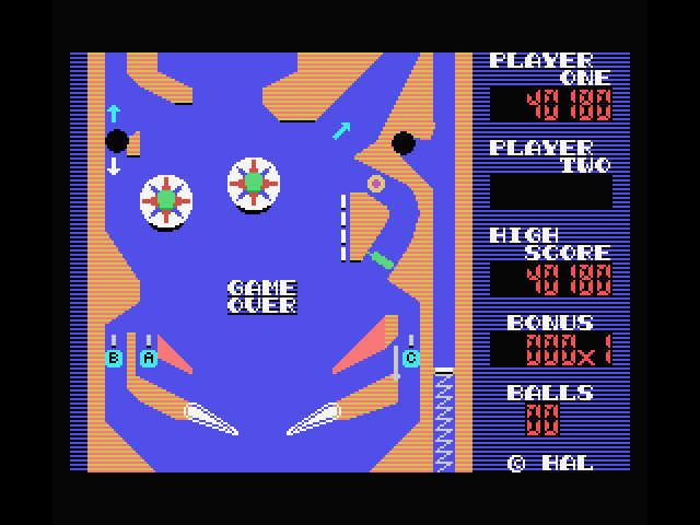 Rollerball MSX Screenshot: Game over.