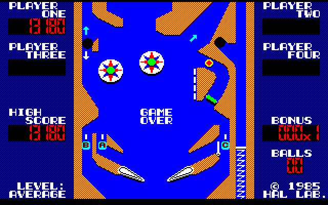 Rollerball Sharp X1 Screenshot: Game over.