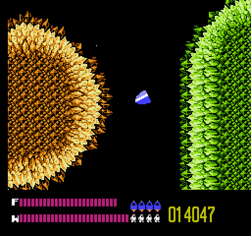 Solar Jetman: Hunt for the Golden Warpship NES / Famicom Screenshot: Don't crash into the walls!