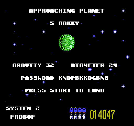 Solar Jetman: Hunt for the Golden Warpship NES / Famicom Screenshot: Another planet overview.