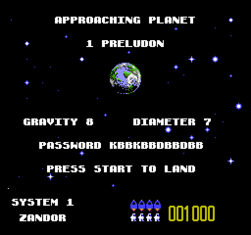 Solar Jetman: Hunt for the Golden Warpship NES / Famicom Screenshot: Ready for planet 1?