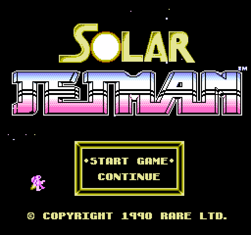 Solar Jetman: Hunt for the Golden Warpship NES / Famicom Screenshot: Title screen.