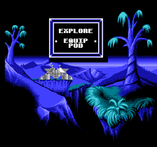 Solar Jetman: Hunt for the Golden Warpship NES / Famicom Screenshot: Explore, or equip your pod?