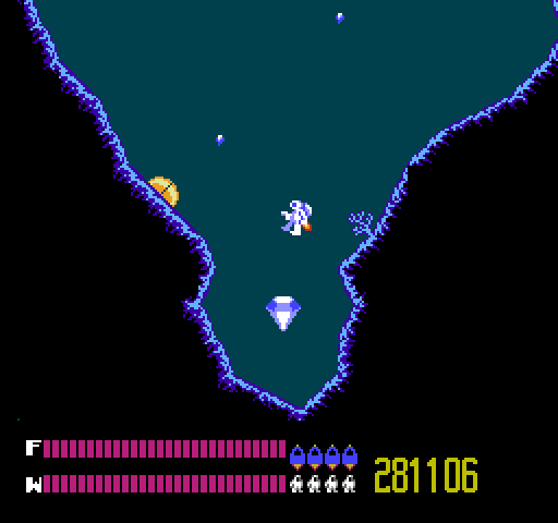Solar Jetman: Hunt for the Golden Warpship NES / Famicom Screenshot: Found a diamond underwater!