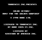 Solar Jetman: Hunt for the Golden Warpship for NES / Famicom - Copyright screen.