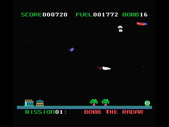 Star Blazer MSX Screenshot: Your goal is to find the radar and bomb it!