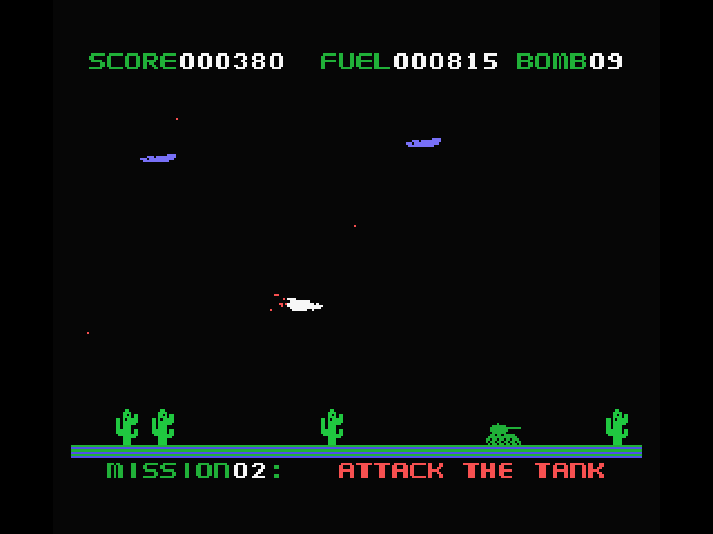Star Blazer MSX Screenshot: Mission 2; attack the tank!