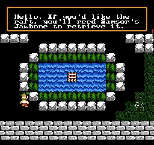 Spiritual Warfare NES / Famicom Screenshot: I'll need another item before I can take this raft...