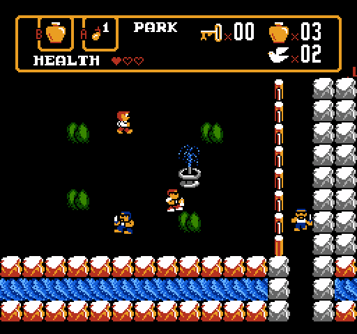 Spiritual Warfare NES / Famicom Screenshot: A water fountain, and not much else, is here...