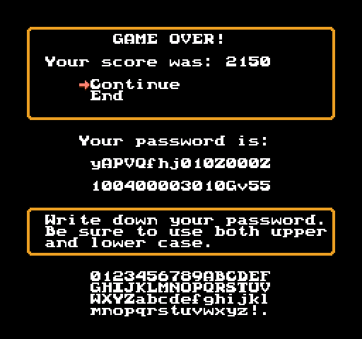 Spiritual Warfare NES / Famicom Screenshot: Game over.